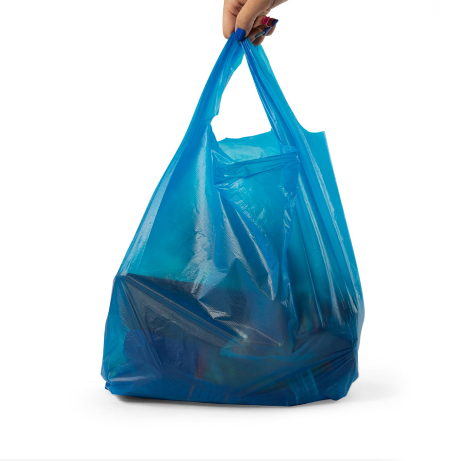 900 pcs 300mm x 440mm x 575mm Blue Recycled Vest Plastic Carrier Bags