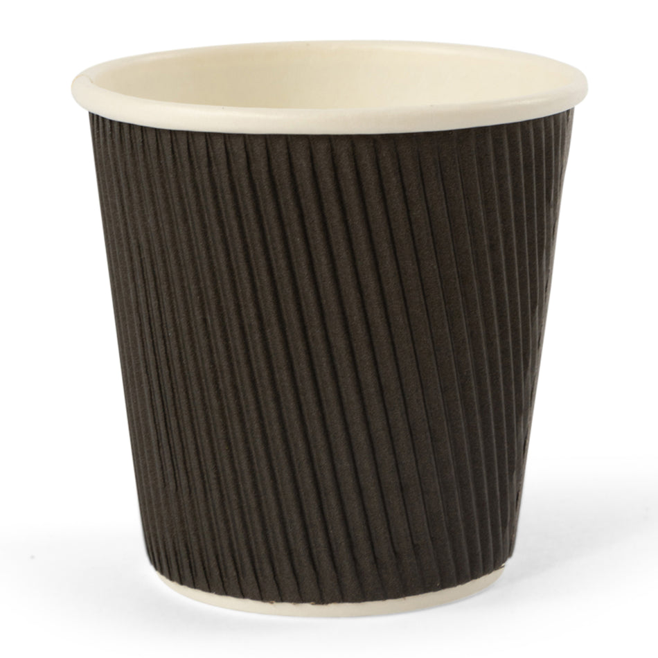 1000 pcs 4oz Black Ripple Coffee Cups