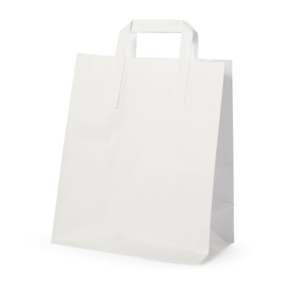 250 pcs Large White SOS Takeaway Carrier Bags