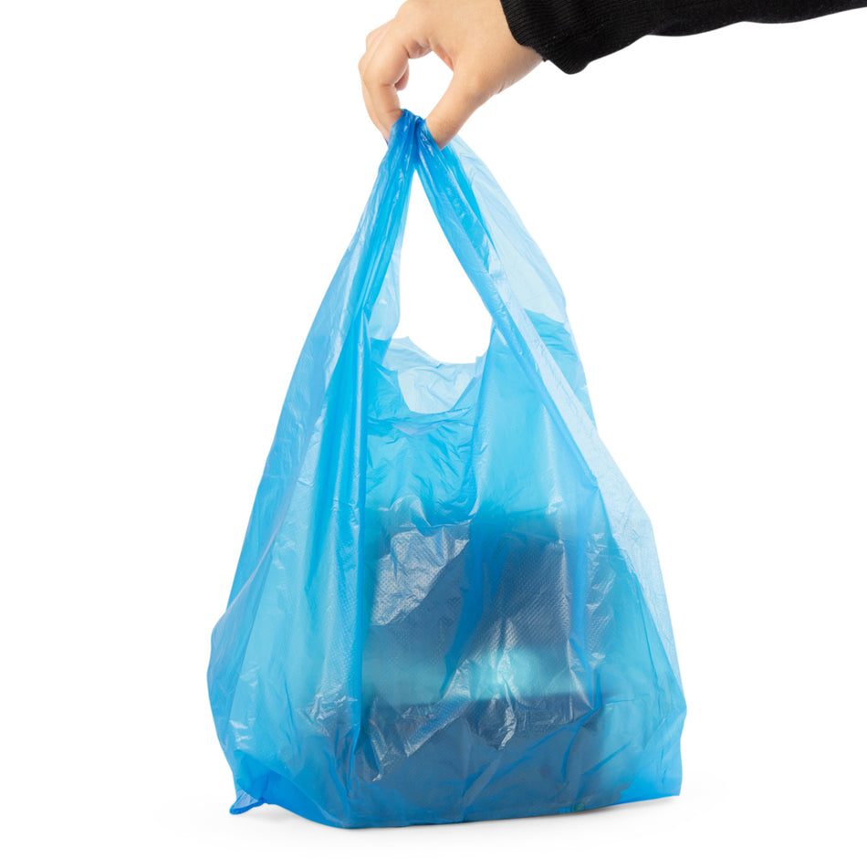 1400 pcs 280mm x 410mm x 500mm Blue Recycled Vest Carrier Bags