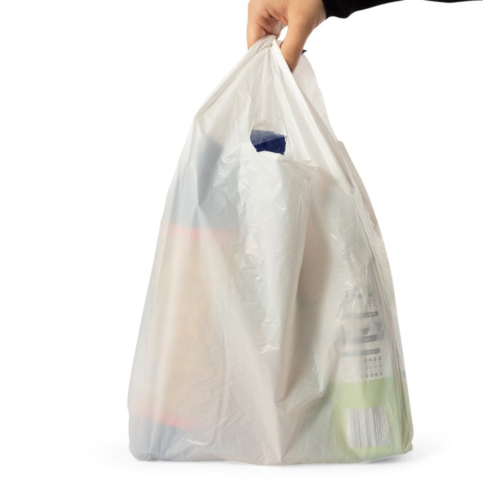 900 pcs 320mm x 450mm x 550mm 28mu White Vest Carrier Bags