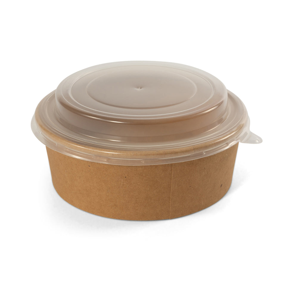 300 pcs 550cc 20oz Kraft Food Bowls & Lids