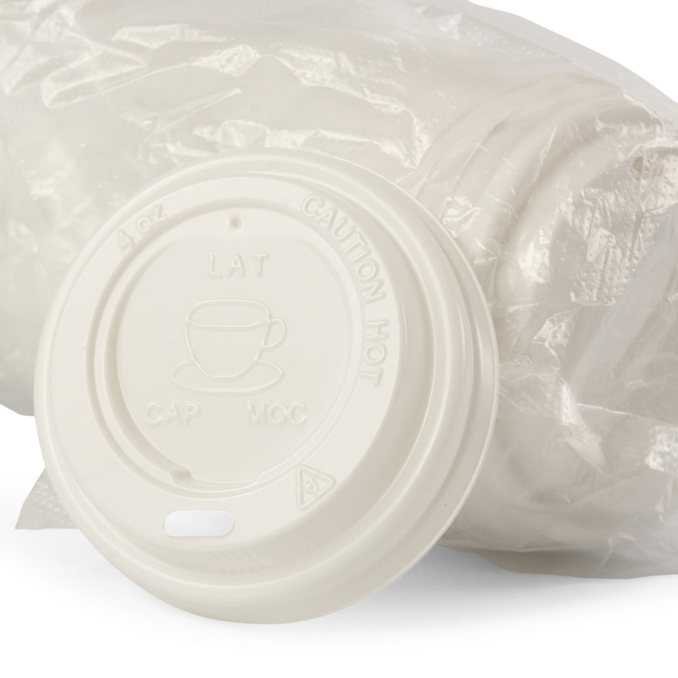 4oz White Plastic Cup Lids