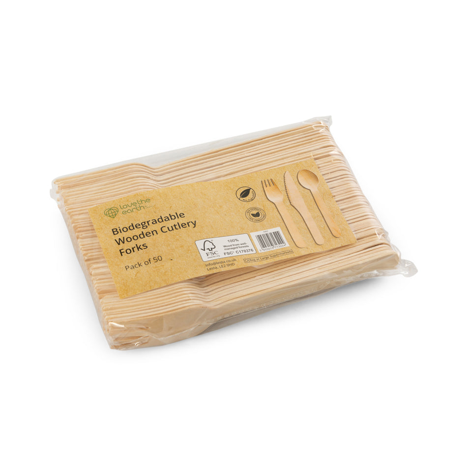 2000 pcs Box Of Wooden Eco Friendly Takeaway Forks