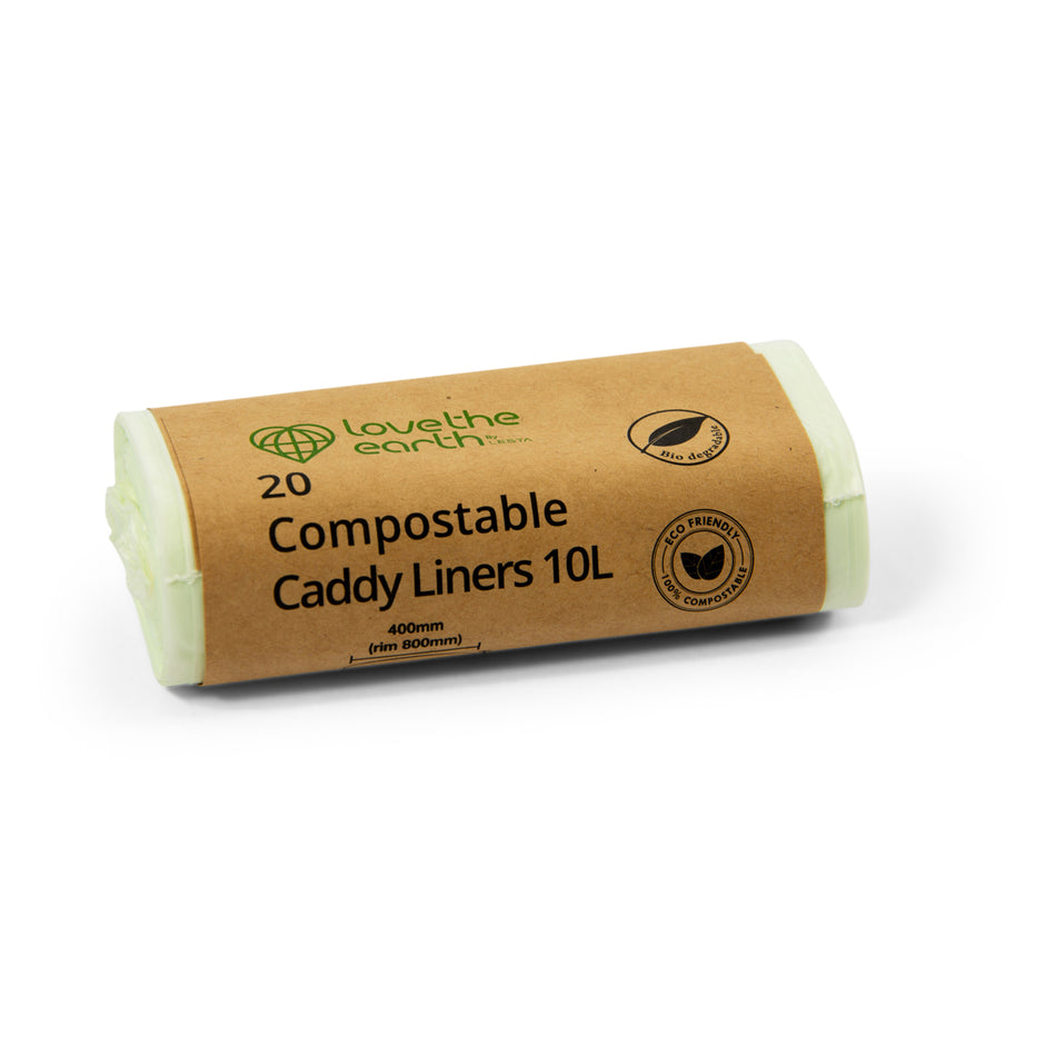 24 Rolls (20 Bags Per Roll) 10ltr Compostable Caddy Bin Liners