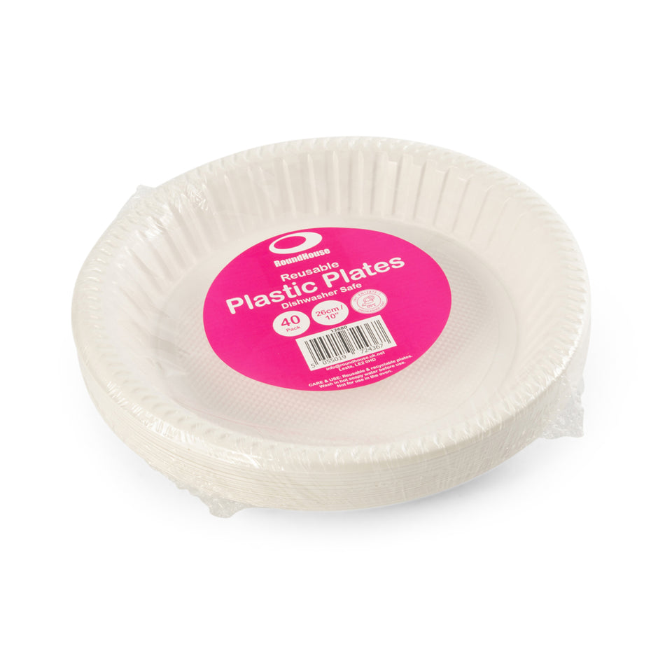 480 pcs 10" (250mm) Reusable Round Plastic Plates