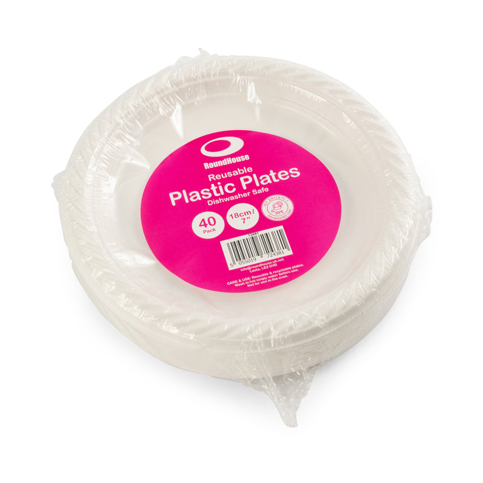 960 pcs 7" (175mm) Reusable Round Plastic Plates