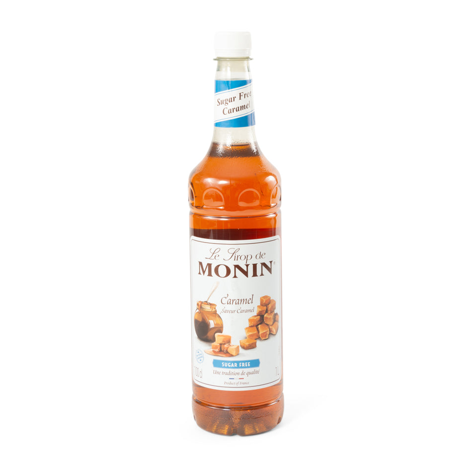 6 Bottles 1 Litre MONIN Caramel Sugar Free Drink Syrup